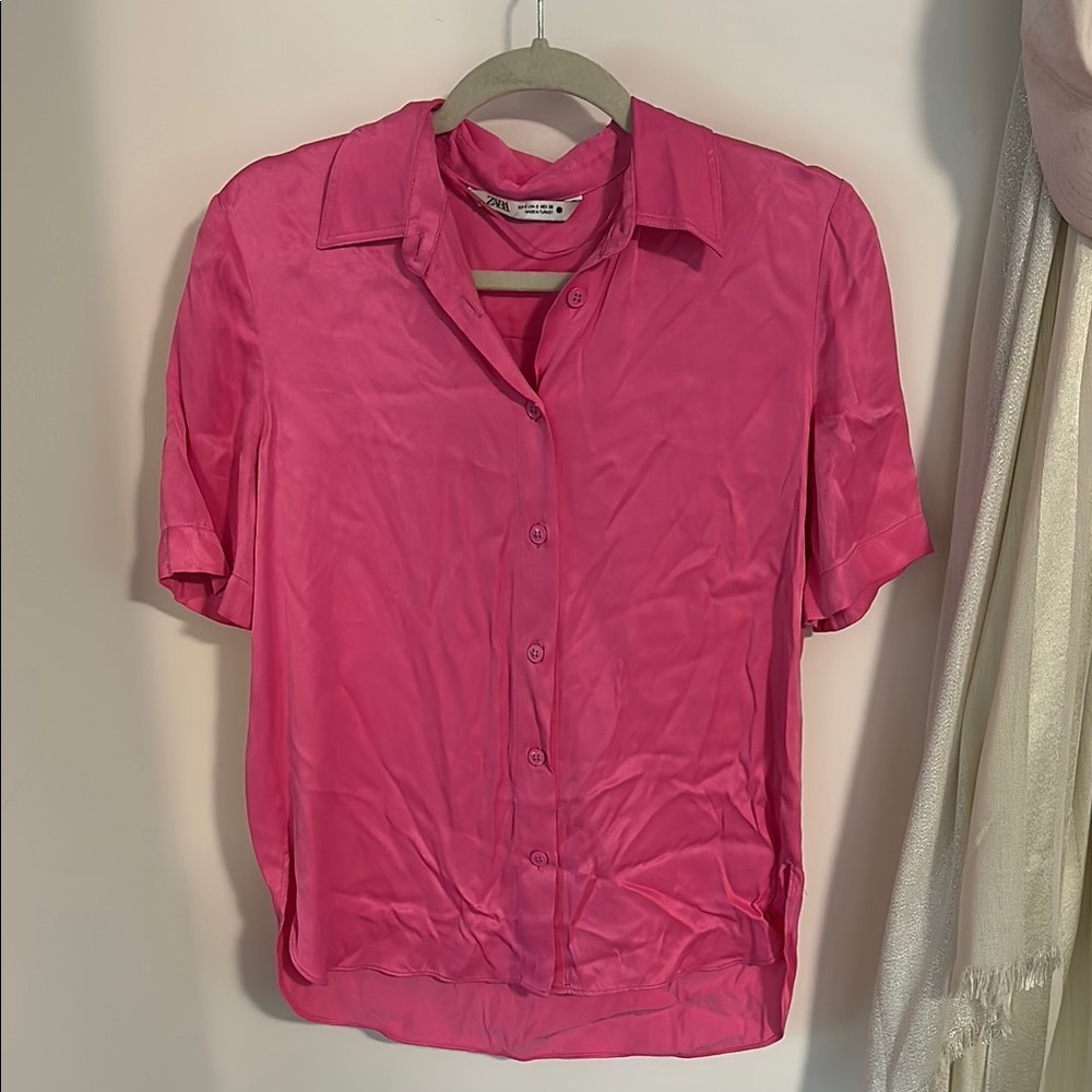 EUC Zara Satin Effect shirt